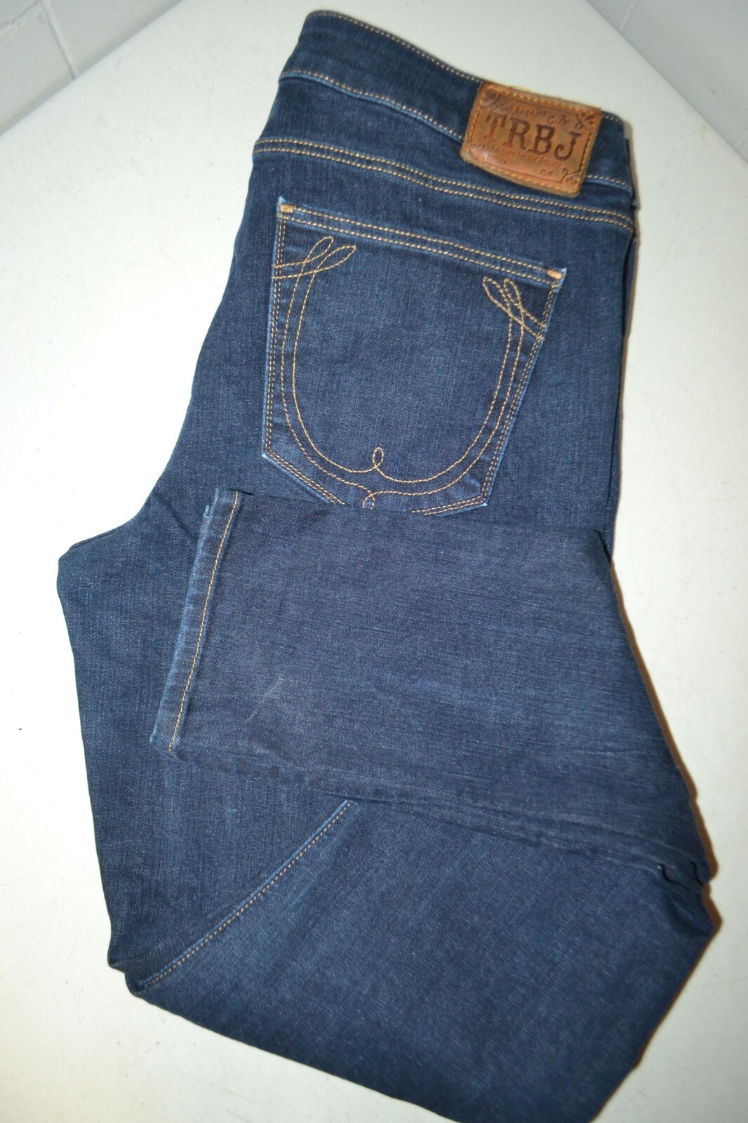 True Religion Women's Halle Skinny No Pocket Flaps Blue Denim Jeans Sz 31x29