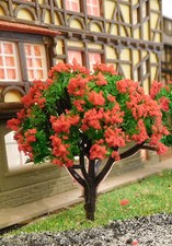 50 árboles rojos con flores, árboles frutales, 40 mm de alto, para construcción de paisajes