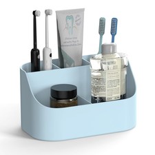 Countertop Toothbrush Holders for Bathrooms, Plastic Toothpaste and Electric ...