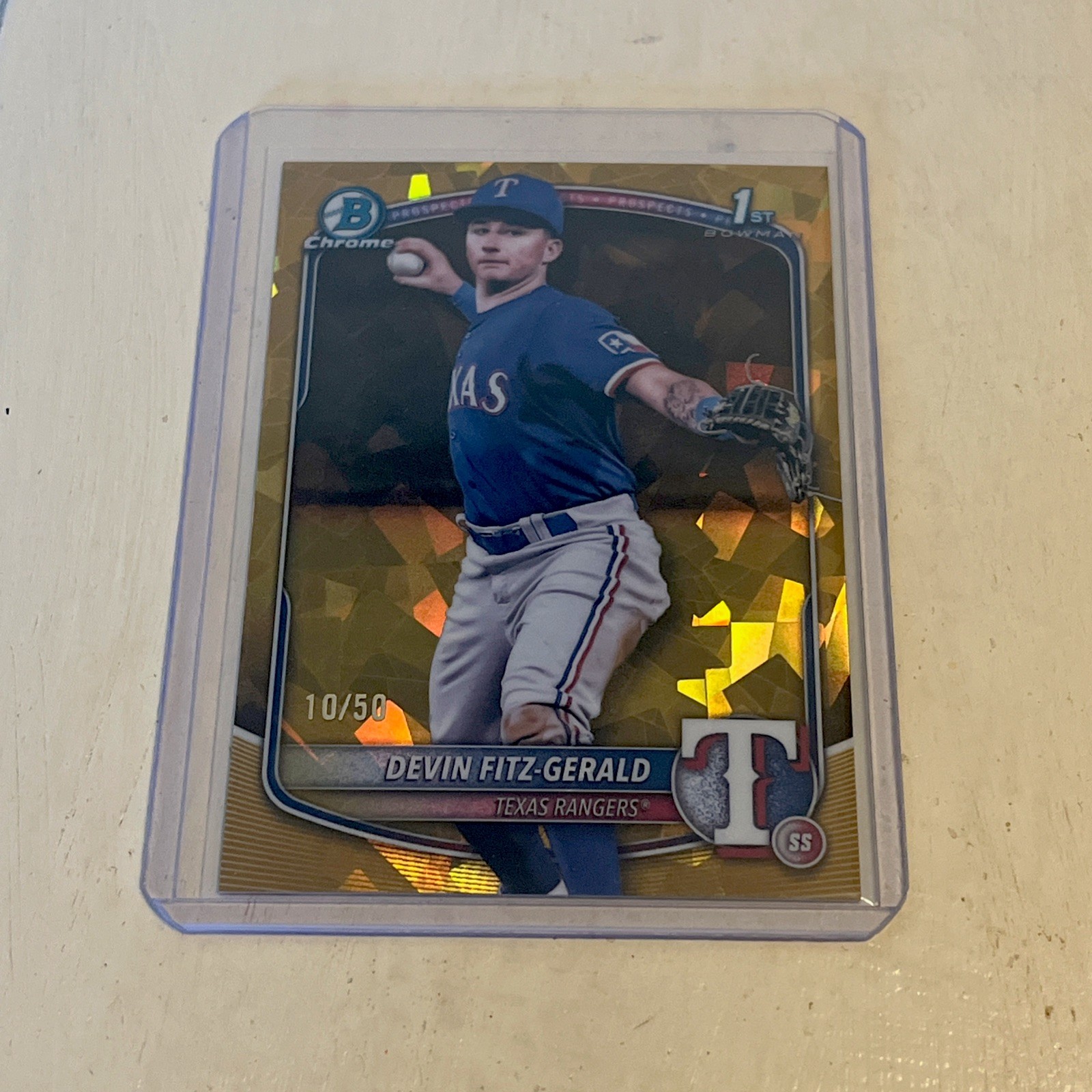 DEVIN FITZ-GERALD 2025 BOWMAN CHROME 1ST SAPPHIRE GOLD /50