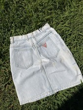 GUESS Light Wash Light Blue Denim High Rise Pencil Skirt Size 28 Pockets