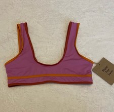 NWT Stone Fox Swim X Free People Dahlia Pink  Orange bikini top
