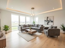 Maia Ex-Display Grey Fabric Corner Sofa + Chair