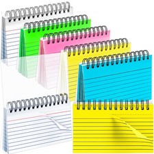 MotBach Colorful 250 Pcs Spiral Index Cards 3x5 Inch Flash Cards with Ring Lined