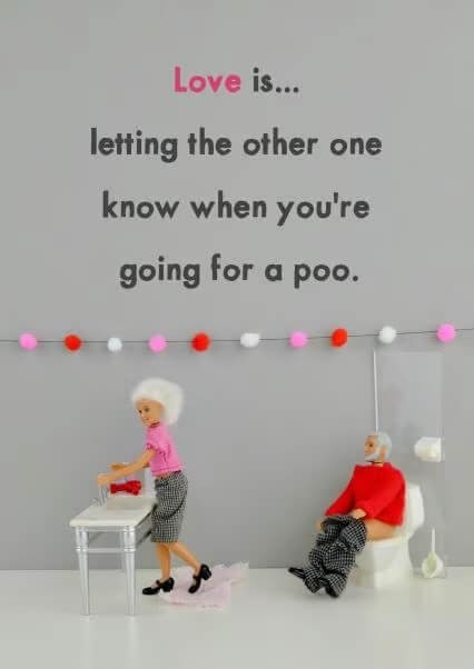 Funny Valentines Card Love is... Know Going Poo - Unique Creative Greeting Card