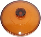 Vintage Anchor Hocking Amber Brown 8" Casserole Lid ONLY for 2 Quart Ribbed Base