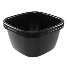 2 PCS Black Large Dish Pan Wash Basin 18 Quart Sink Washing Tub Soaking Bowl