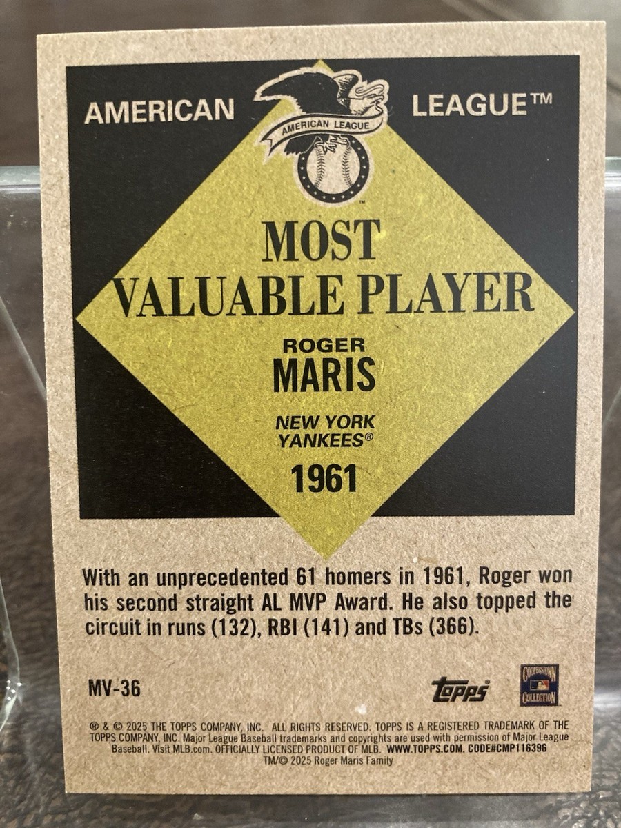 2025 Topps Update Roger Maris MVP Pink Foil #MV-36 Yankees | eBay