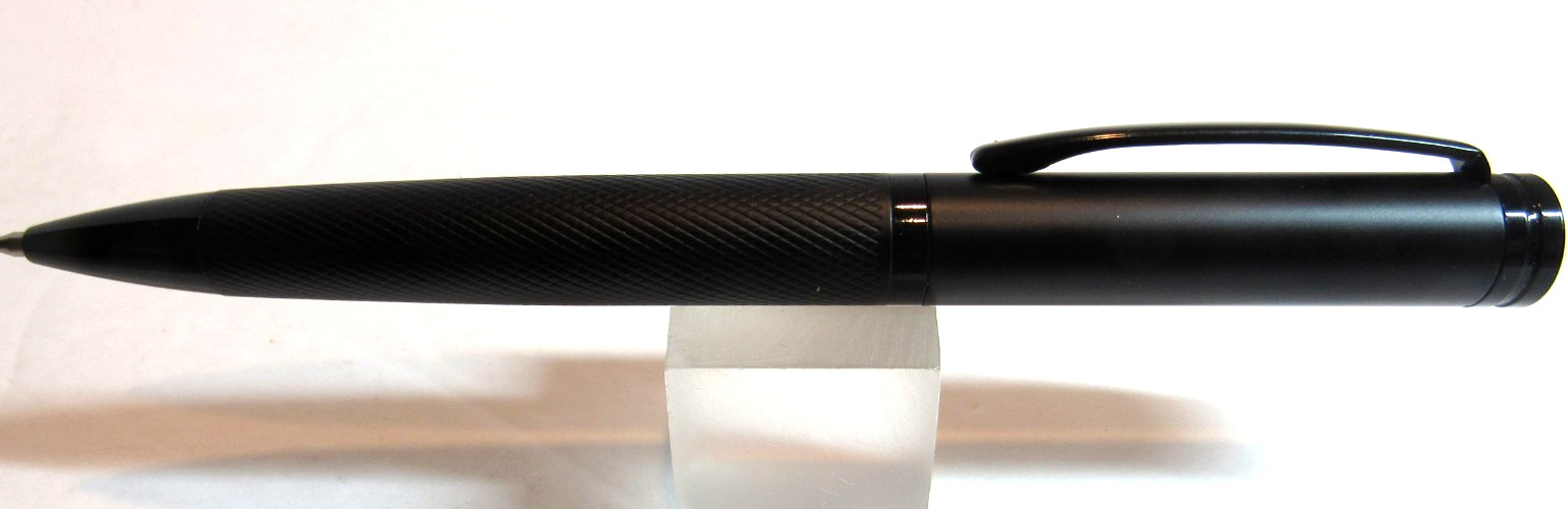 TERZETTI ARMOR BALLPOINT PEN-MATTE BLACK+ POUCH+HEAVY METAL BRASS-LTD EDITION