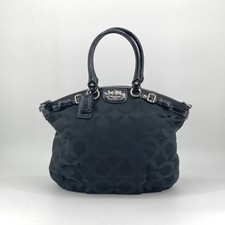 COACH Satin Satchel Handbag Black 6a