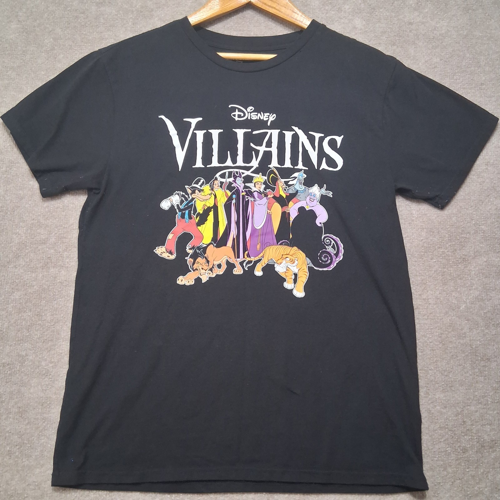 Disney Villains Graphic T Shirt Mens XL Black Maleficent Ursula Scar Jafar Tee