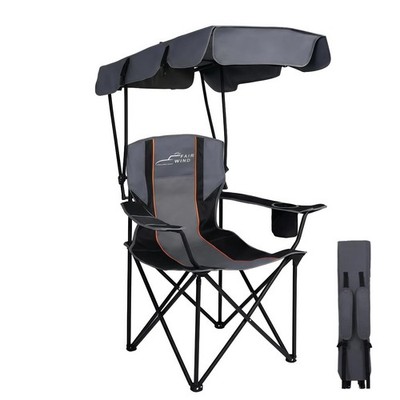 Oversized Camping Chair with Adjustable Canopy 380 LBS Capacity for Heavy Peo...