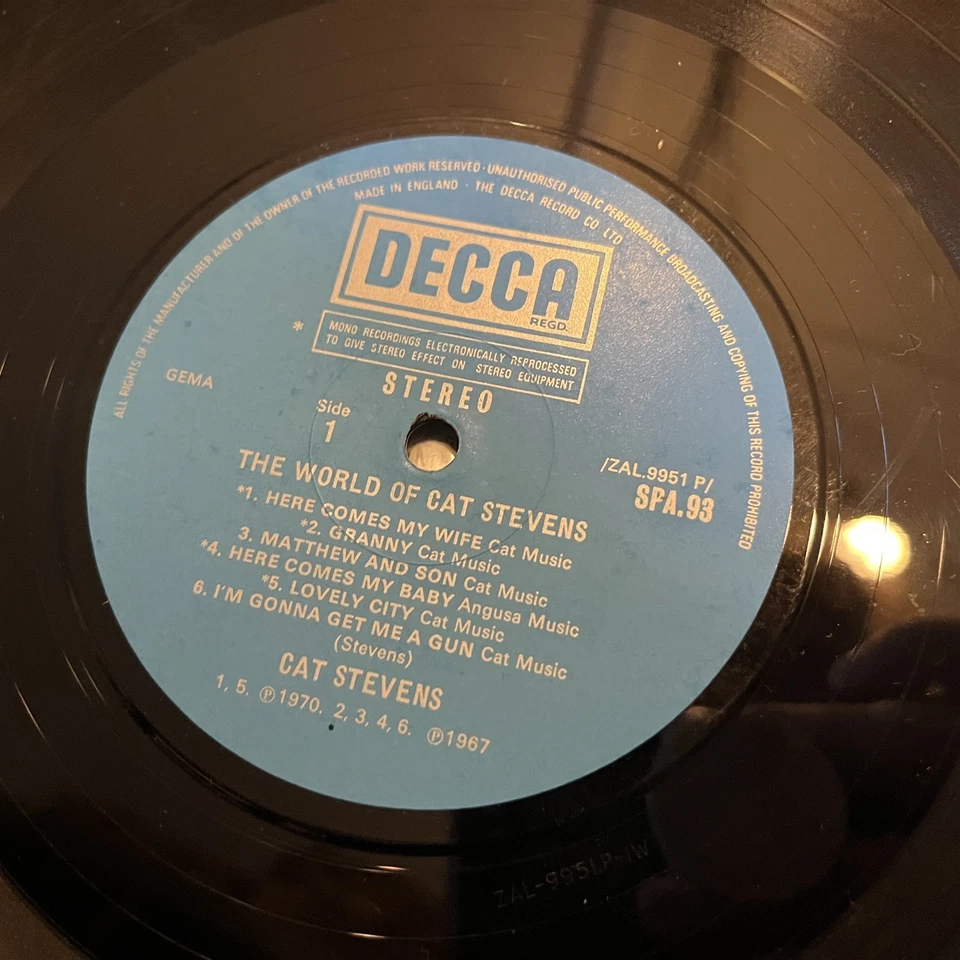 [ROCK/POP/FOLK]~EXC LP~CAT STEVENS~The World Of Cat Stevens~[1970~DECCA]~UK Impo - Image 4 of 4