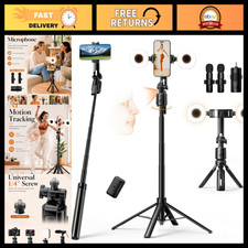 71" Vlogging Kit with Face Tracking Tripod, Desk Stand, Microphone  LED Light