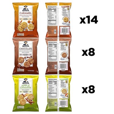 Quaker Rice Crisps Variety Mix, Gluten-Free, 30-Pack