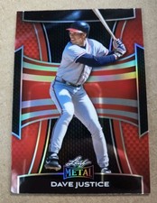 Leaf Metal 2025 Prizmatic Dave Justice #54 Atlanta Red Baseball Card #/25