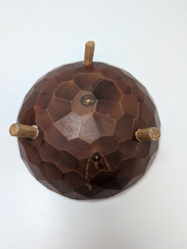 Boite à tabac en bois artisanale rétro avec insert en métal doré - Photo 17/24