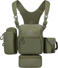 Binocular Harness Chest Pack, 500D DWR Ripstop Hunting Chest Pack, Silent Magnet