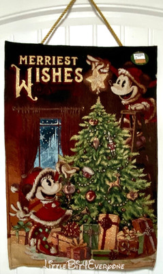 NEW Disney Parks Mickey Mouse and Friends Holiday Light-Up Wall Tapestry