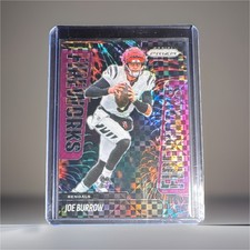 2025 Panini Prizm Joe Burrow #25 Fireworks Purple Power /49 Cincinnati Bengals