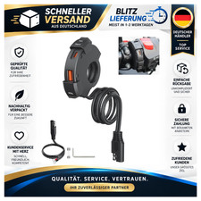 Thlevel Motorrad USB Ladeger&auml;t 12V 48W mit USB C Steckdose 22-25,4 mm, QC3 18W
