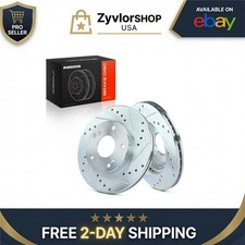 A-Premium 10.30" Front Drilled & Slotted Brake Rotors for Honda Acura