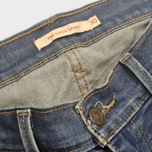 Levi's 710 Women's Super Skinny Jeans Size 28 Blue Slim Denim Stretch Low Rise - Picture 7 of 11