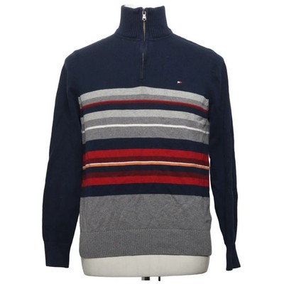Tommy Hilfiger, Strickpullover, Größe: S, Blau/Grau/Rot/Weiß, Baumwolle #zBF