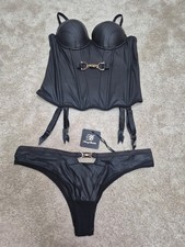 BNWT Honey Birdette Libertine Bustier 14B and G-String/Thong Size L $230