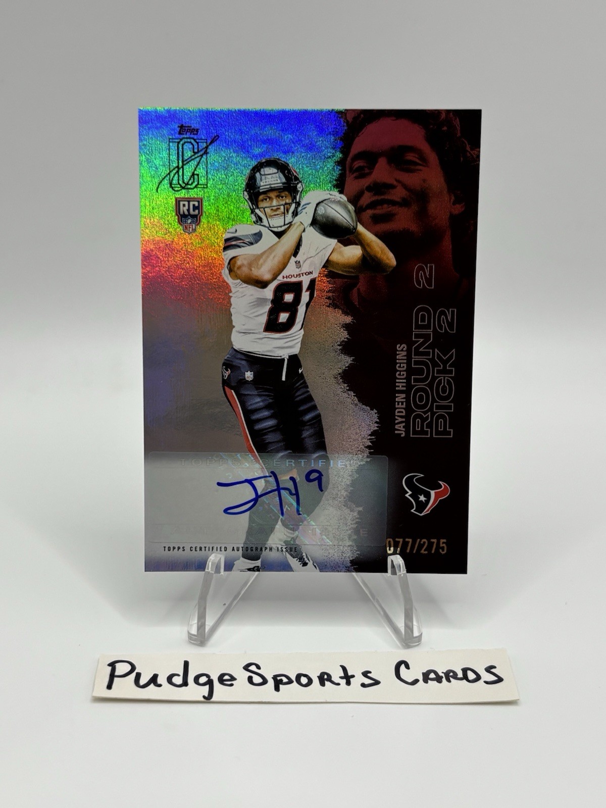 2025 Topps Signature Jayden Higgins Rookie RC AUTO /275 #122 Houston Texans