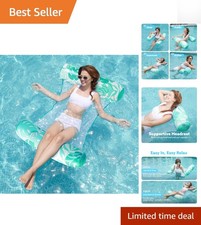 Cyan Inflatable Water Hammock Float - Perfect for Poolside Relaxation and Travel