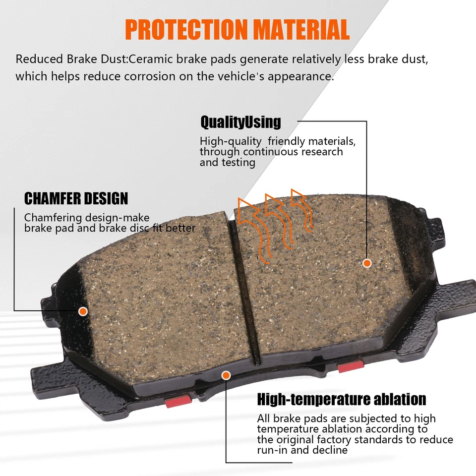Pastillas de freno delanteras de cerámica y herrajes para Lexus RX330 RX350 RX400h 2004-2009 Foto 4 de 4