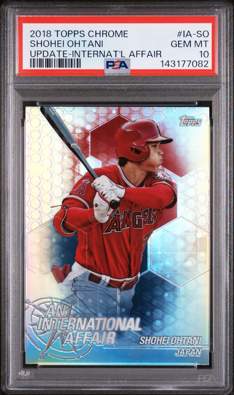 2018 TOPPS CHROME UPDATE AN INTERNATIONAL AFFAIR #IA-SO SHOHEI OHTANI PSA 10