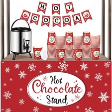 103 Pcs Hot Chocolate Stand Bar Supplies Kit Include 1.3 Gallon Hot Cocoa Dri...