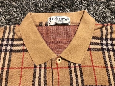 90s Burberry polo shirt ミニ丈 ヴィンテージ　ピチt Vintage 1990's BURBERRY Men's Polo Shirt With Nova Check Details