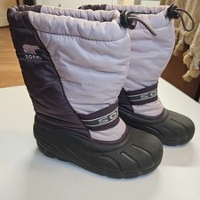 Sorel KIDS Winter Snow Boots Insulated Drawstring Purple Pink Size 5