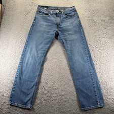 Levi's 505 Jeans Mens 34x32 Blue Cotton Denim Straight Stretch Workwear Faded