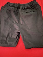 Black Softshell Snow Pants Men s Winter Sports Zippered Pockets Elastic Waist
