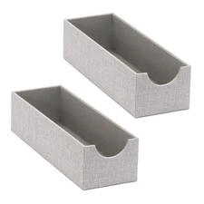 Narrow Organizer Tray 2 Pack Gray Silver