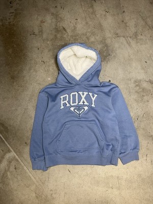 Kids Girls Vintage Roxy Surf White Fur Lined Hoodie Size M (8/10)