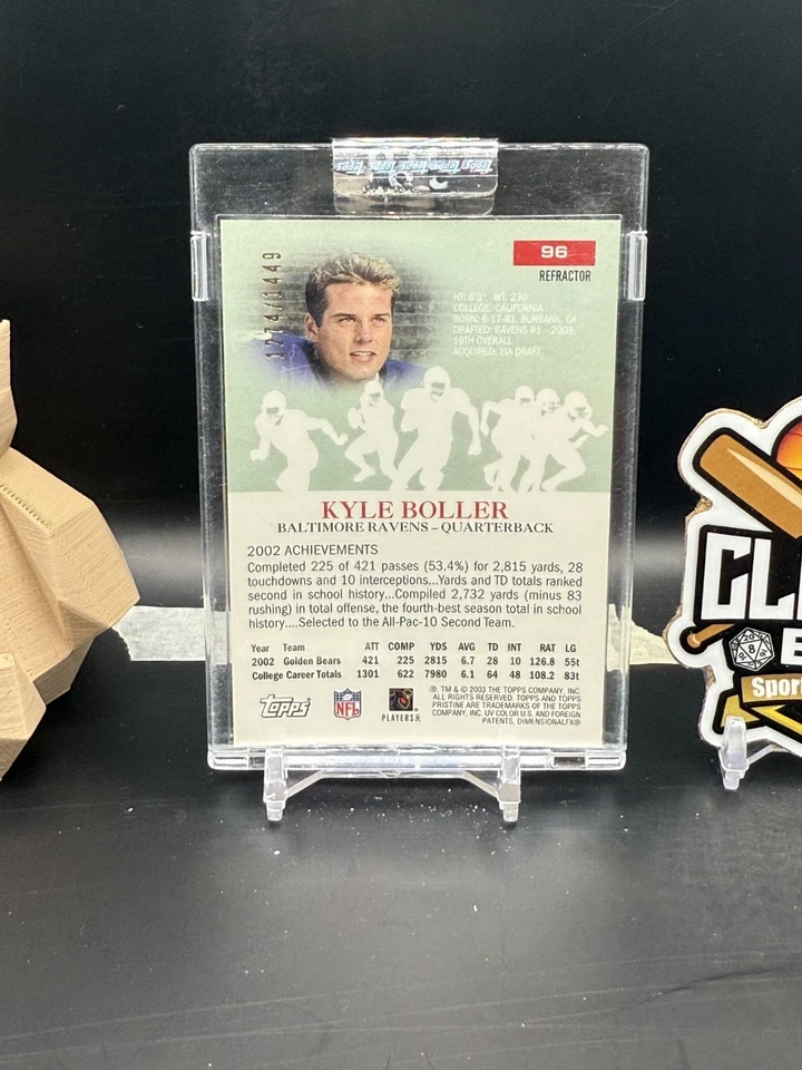 Kyle Boller 2003 Topps Prestine Refractor /1449 Ravens (CBR) - Image 2 of 2