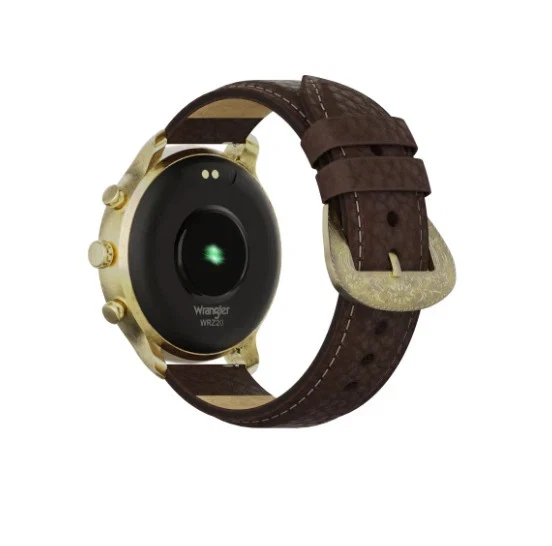 Умные мужские часы Wrangler WRZ20L-245PB золотистые с коричневой шагреневой поверхностью - НОВЫЕ - Изображение 3 из 4
