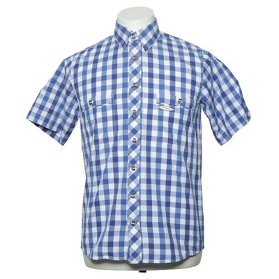 Spieth & Wensky, Kurzarmhemd, Größe: 35/36, Blau/Weiß, Baumwolle, Karo #iYh