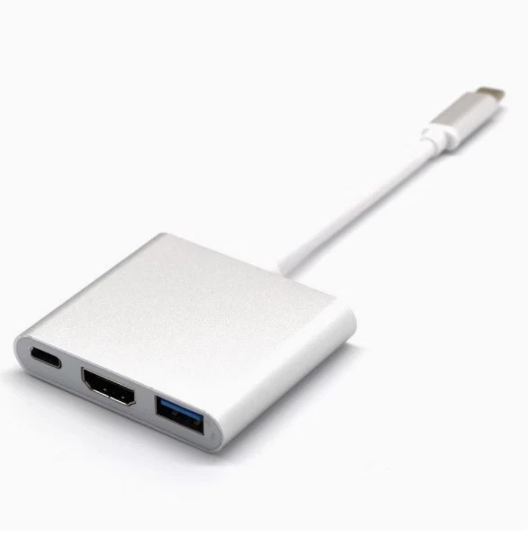 3 in 1 HUB Adapter USB 3.1 Type C Male to USB 3.0 HDMI USB C Female Converter - Image 2 of 2