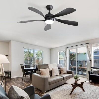 Sofucor 52'' Remote Controlled Ceiling Fan & Light 5 Reversible Blades & Motor