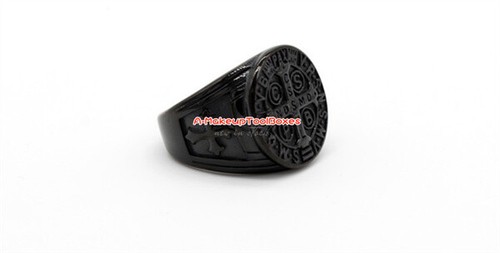 Stainless Steel Catholic St Saint Benedict Exorcism Medal Cross Ring 7-12# J538 - Picture 5 of 11