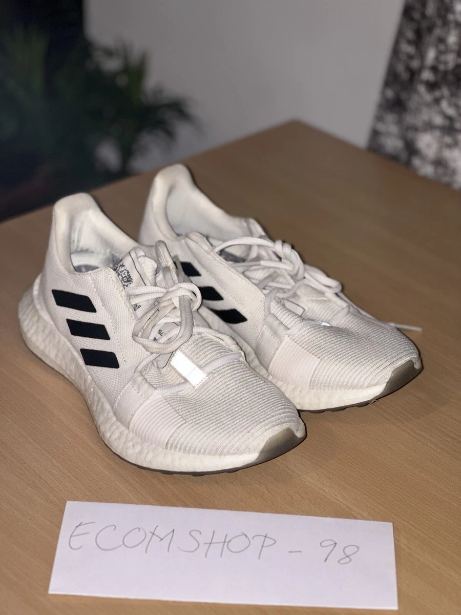 Running Shoes Men Adidas Senseboost GO EG0959 White Grey Used UK9.5