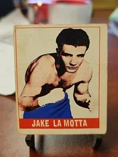1948 Leaf Gum Co. #102 Jake La Motta- Great Color Small Crease HOF BOXING LEGEND