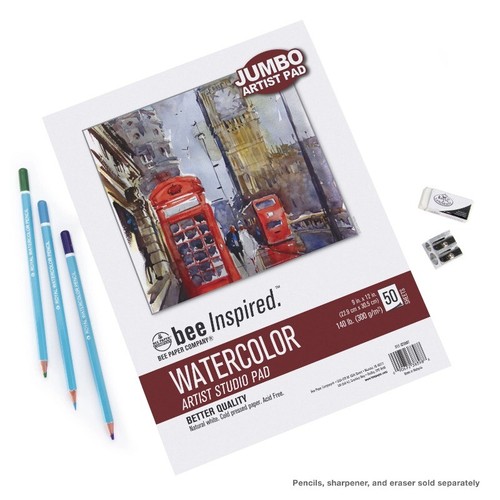 Bee Paper - 9" x 12" Watercolor Paper Artist Pad,50 Sheets,140 lb. 300 GSM Paper - Picture 2 of 8