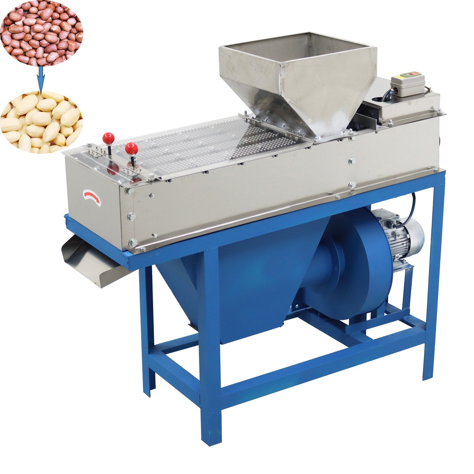 Electric Dried & Ripe Peanut Red Coat Sheller Peeling Machine 200kg/h 220V 1KW